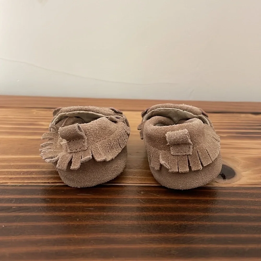 Robeez First Kicks Baby Shoes Critter Fringe Suede Leather Tigers 0-3 Months